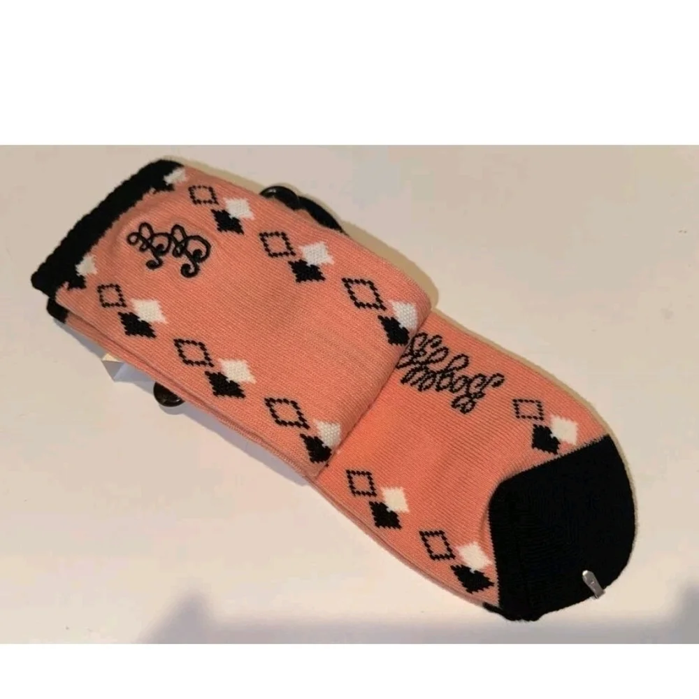 Bogey Boys Men’s Athletic Socks in Peach with Black & White Accents